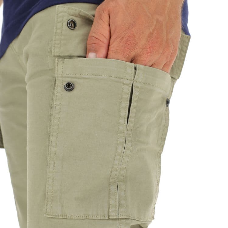 Pantalone Uomo Con Tasconi In Gabardina Di Cotone Mimetica Elasticizzata Taglie Regolari
