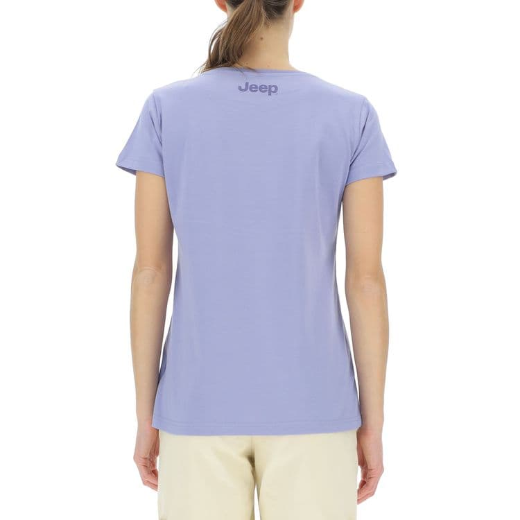 JEEP T-Shirt Donna - Cotone Con Stampa "Live Free" E Riccio - Maglietta Casual Dalla Vestibilità Moderna