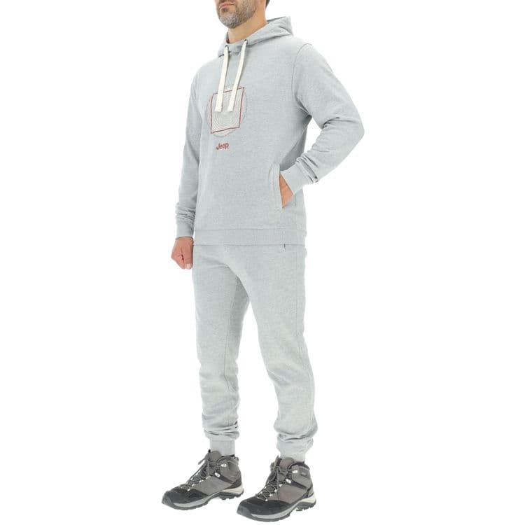 Felpa Con Cappuccio Uomo – Stemma Ucraina, Grigio Scuro Mélange, Taglia L, 280 G/m²